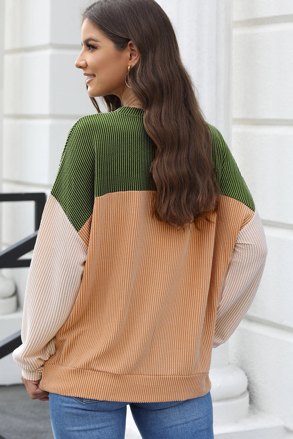 Glass Half Full Long Sleeve Top | Green