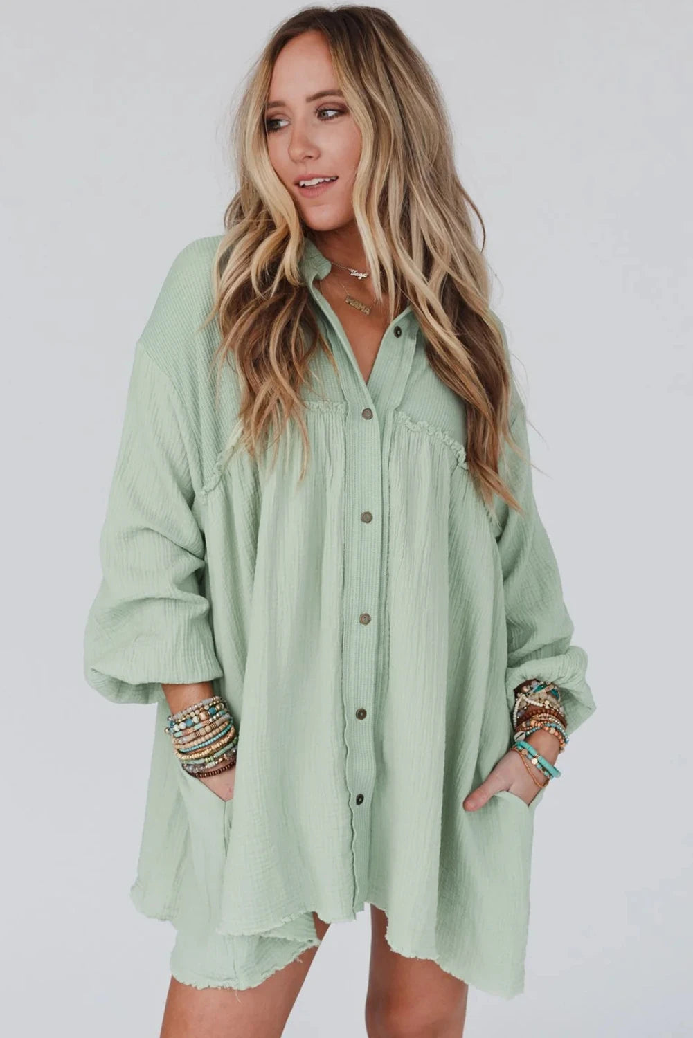 Bless Your Heart Shirt Dress | Mint | Studio A Bless Your Heart Shirt Dress | Mint | Studio A