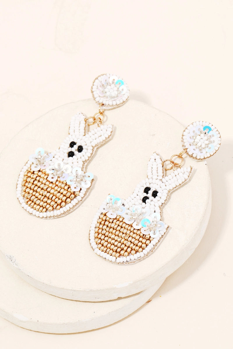 Easter Bunny Beaded Earrings
