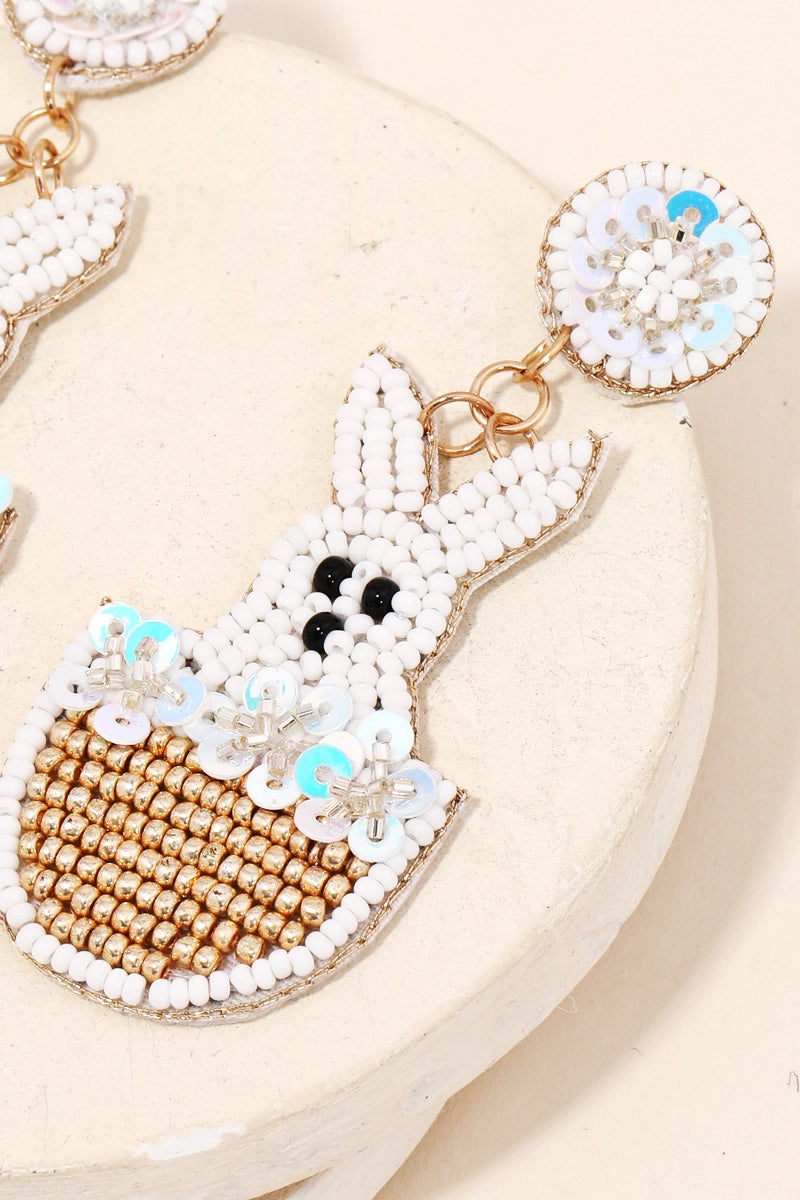 Easter Bunny Beaded Earrings
