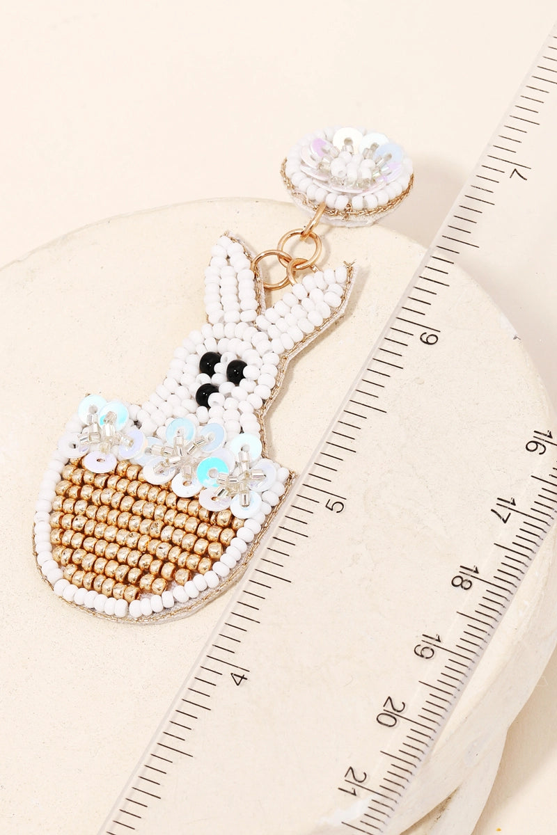 Easter Bunny Beaded Earrings