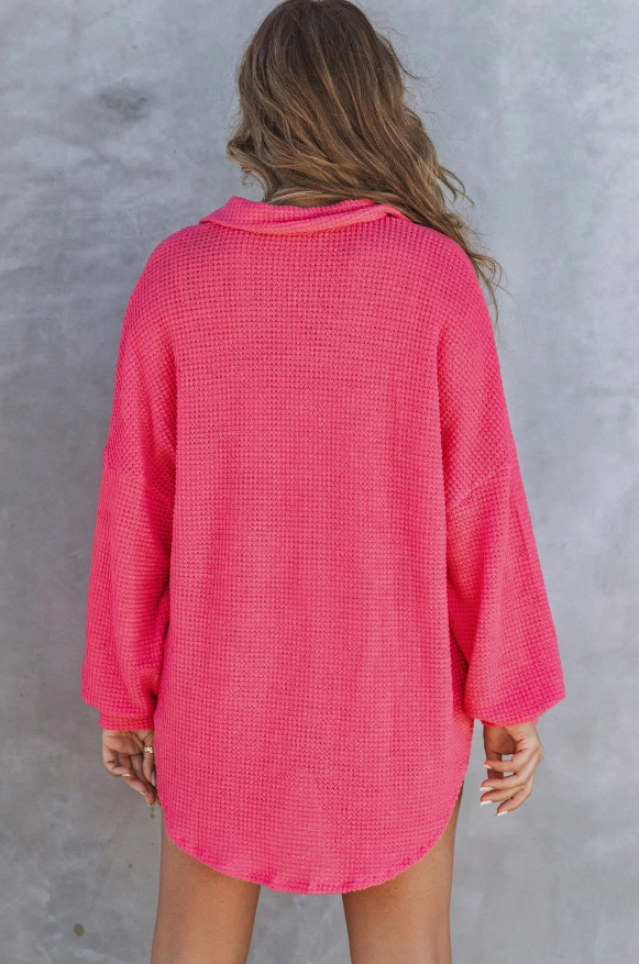It's A Hot Wednesday Waffle Top | Pink | +Plus Available