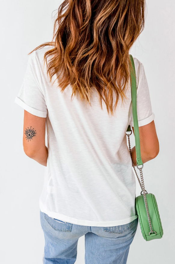 You Had Me At Hayrides Cuffed Graphic Tee | White | +Plus Available