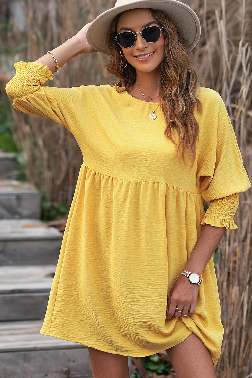 Meet You At Golden Hour Mini Dress | Yellow