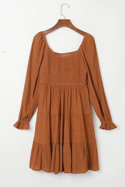 Cozy Coco Boho Long Sleeve Dress | Brown