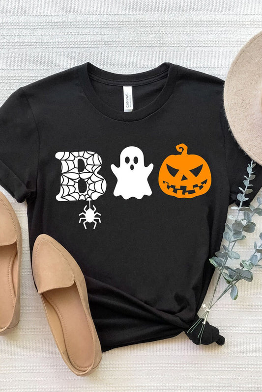 Who's Your Favorite Boo Cuffed Graphic Tee | Black | +Plus Available