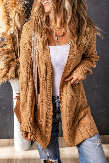 Hold On Tight Knit Cardigan | Brown | +Plus Available