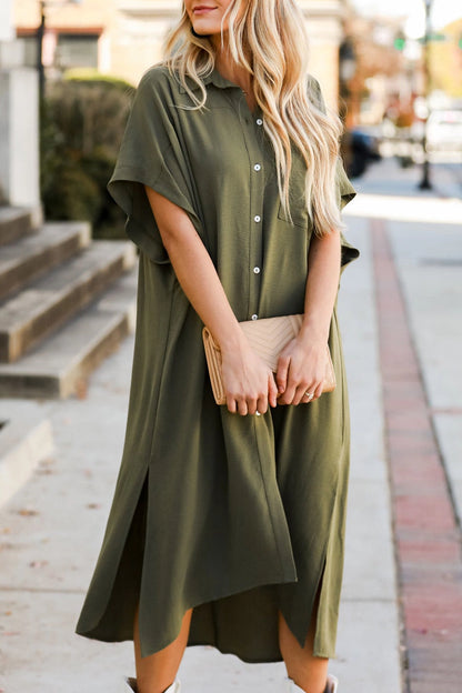 Ana Shirt Dress | Olive Green