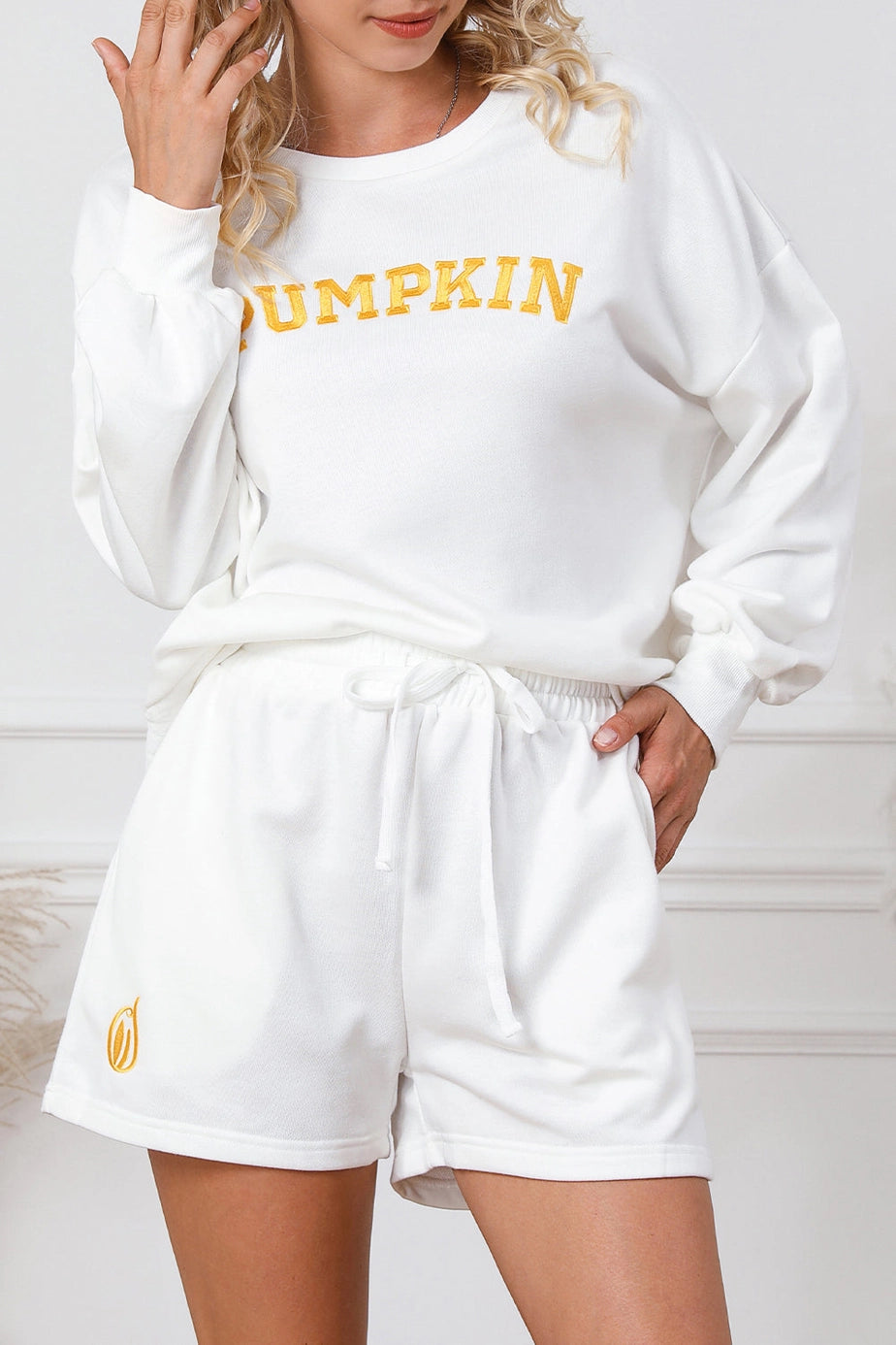 Gourd Vibes Only Loungewear Set | White | +Plus Available