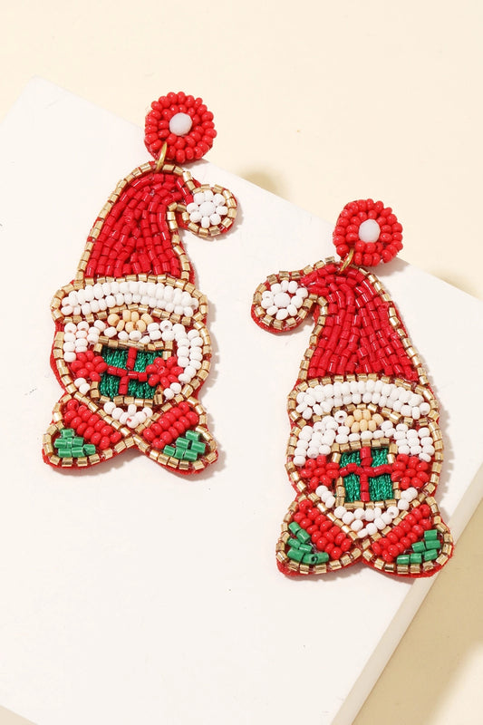 Mini Santa Beaded Earrings