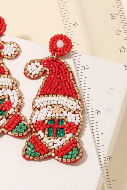 Mini Santa Beaded Earrings