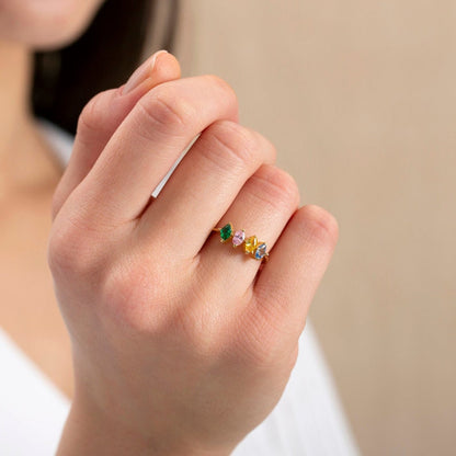 Personalized Multi Birthstone Ring