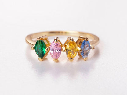 Personalized Multi Birthstone Ring