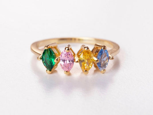 Personalized Multi Birthstone Ring