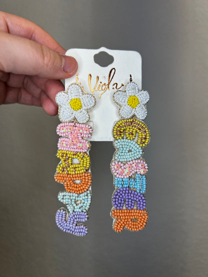 Daisy Easter Beaded Earrings