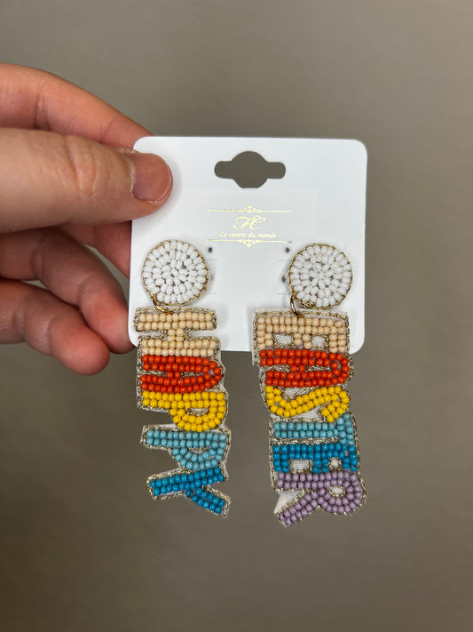 Happy Easter Beaded Earrings