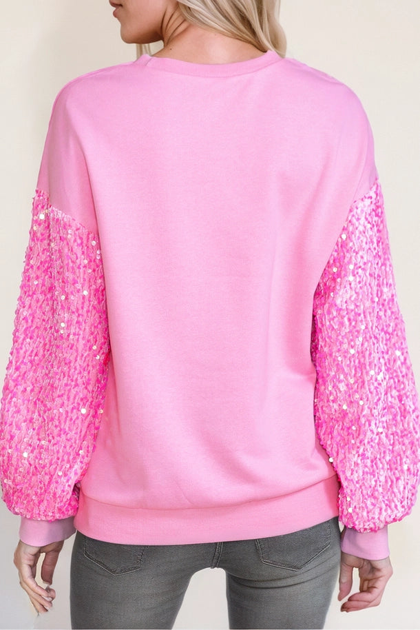 Just What I Need Sequin Long Sleeve | Pink