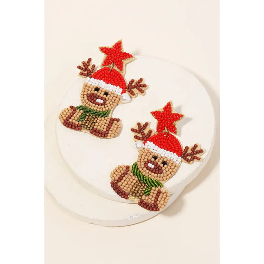 Reindeer Beaded Earrings