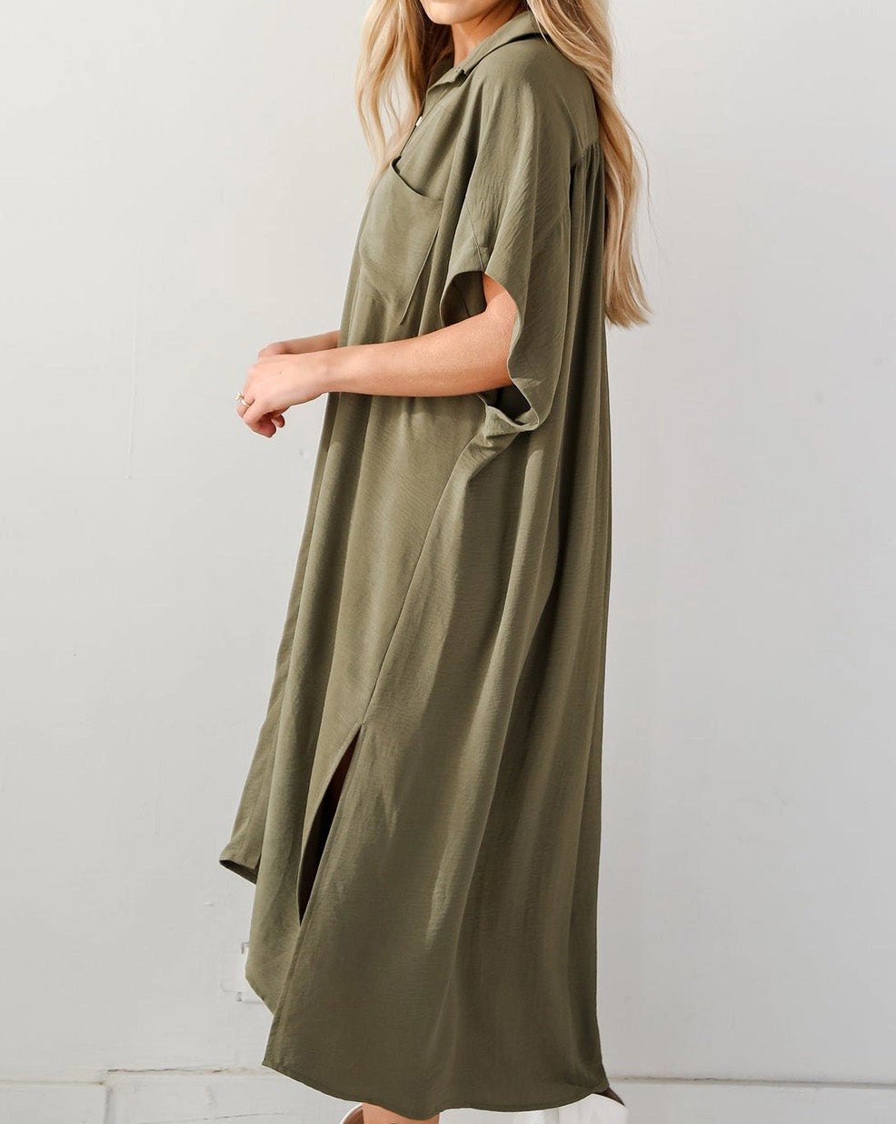 Ana Shirt Dress | Olive Green