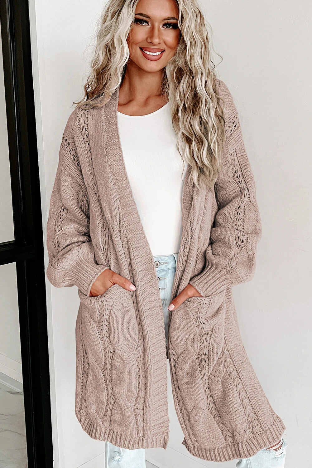 Hold On Tight Knit Cardigan | Blush | +Plus Available