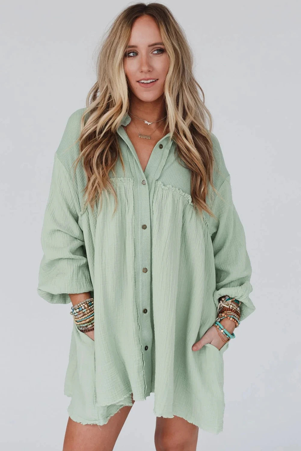 Bless Your Heart Shirt Dress | Mint |