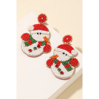 Snowman Beaded Earrings