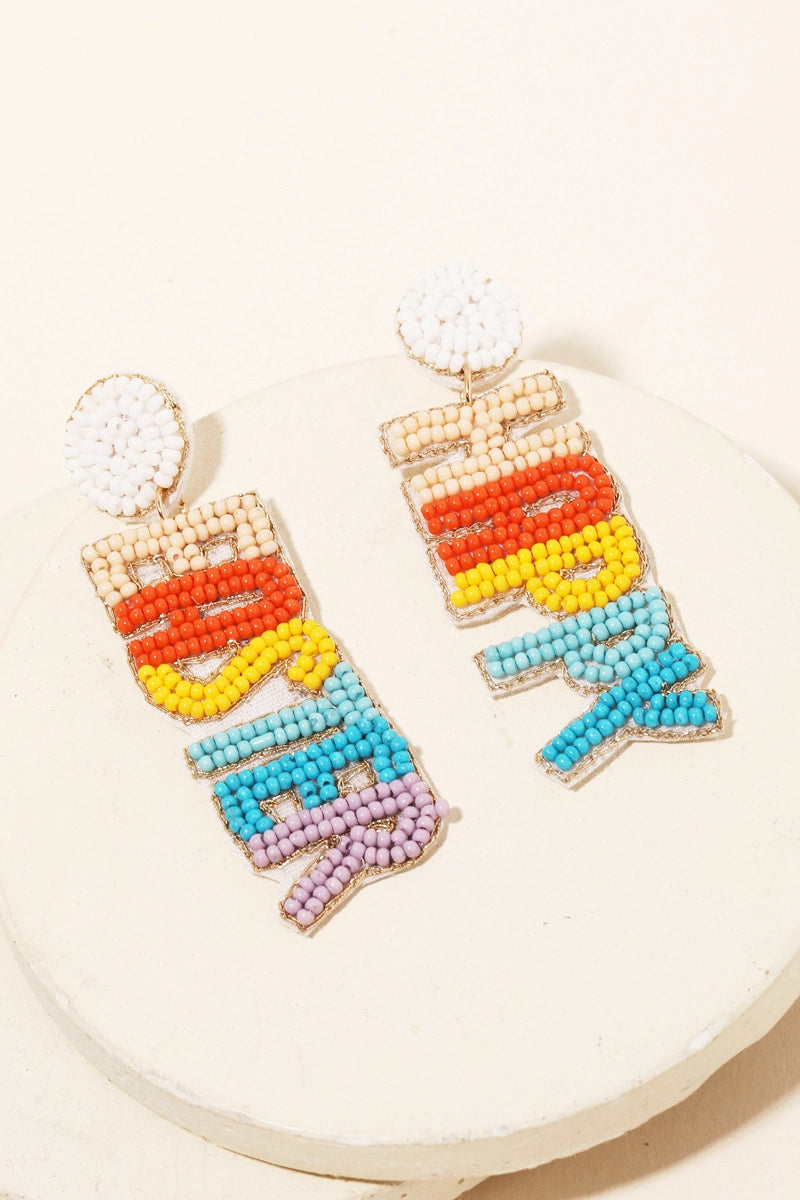 Happy Easter Beaded Earrings