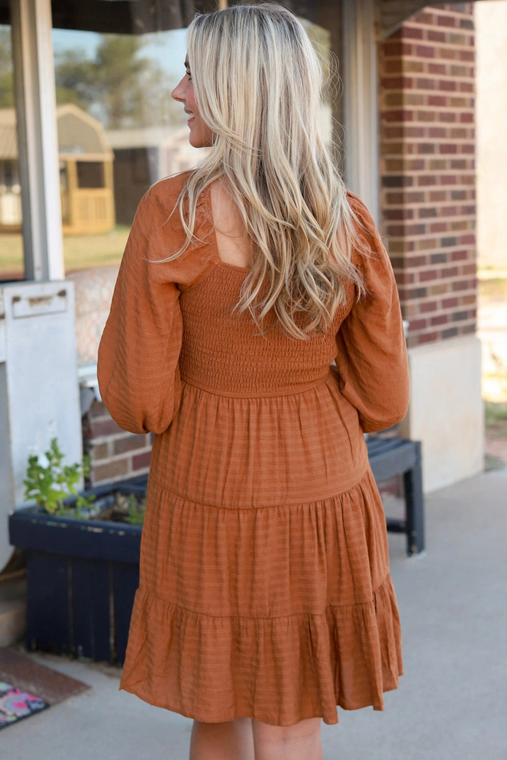 Cozy Coco Boho Long Sleeve Dress | Brown