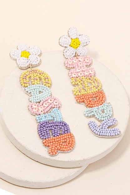 Daisy Easter Beaded Earrings