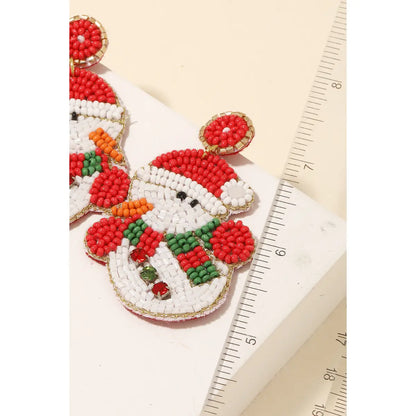 Snowman Beaded Earrings