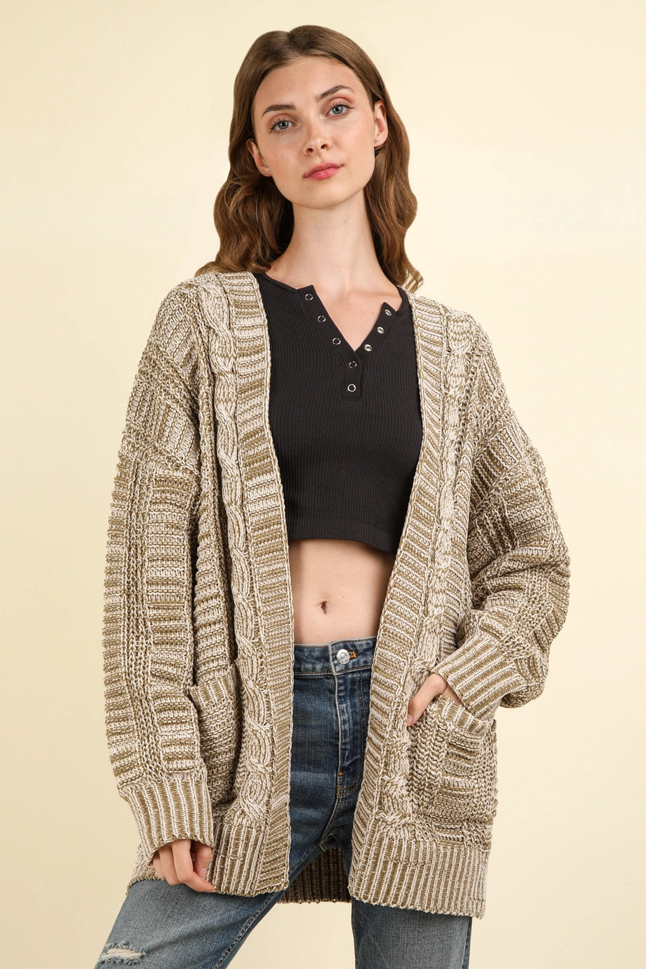 Stay Cozy Oversized Cardigan | Olive