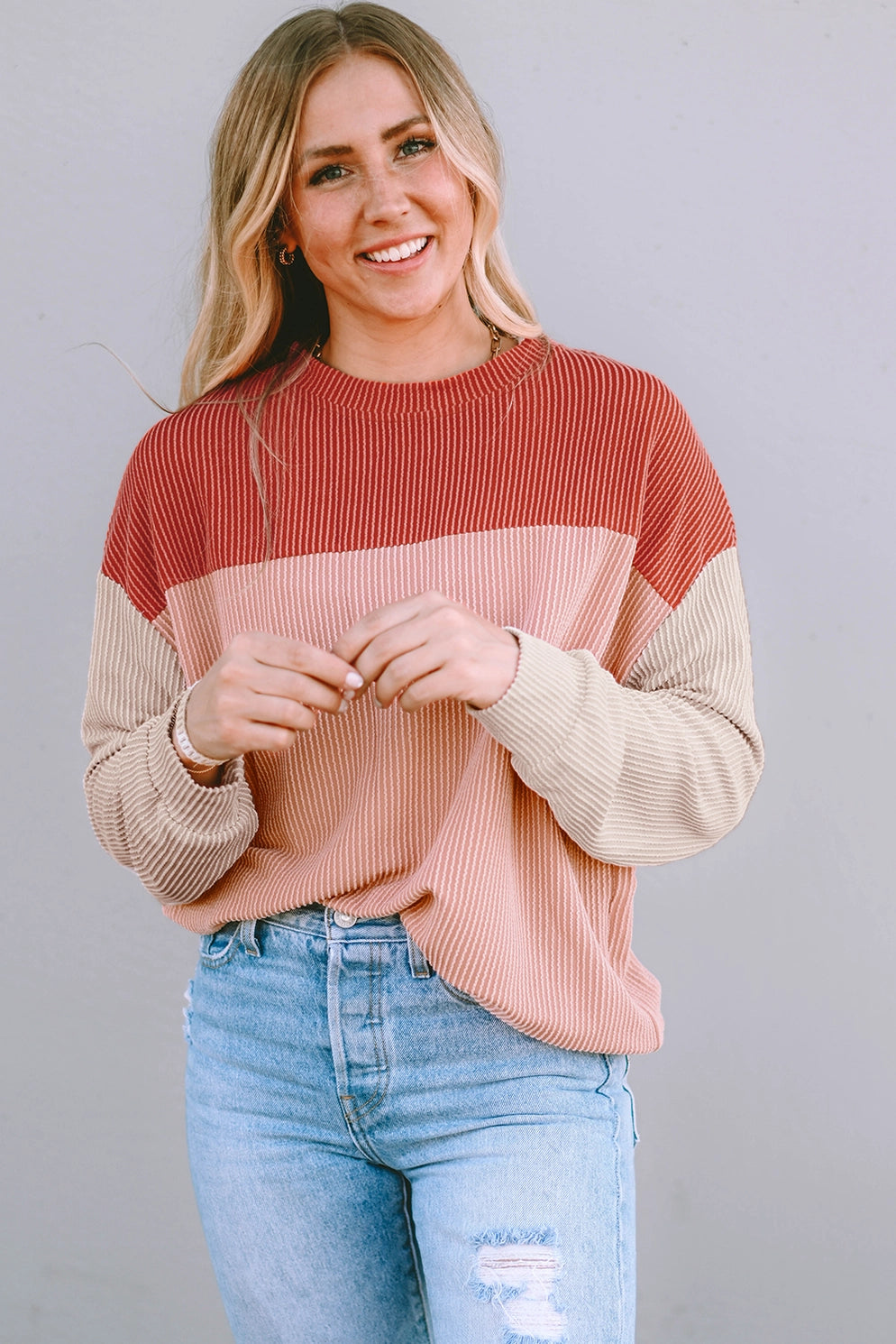 Glass Half Full Long Sleeve Top | Red | +Plus Available