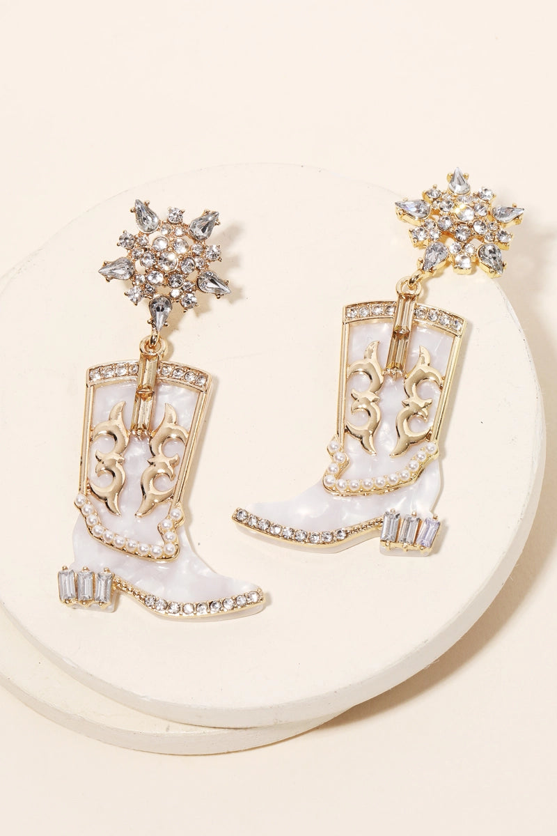 Cowboy Boot Drop Earrings